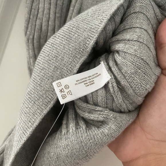 Skin Marilynne Ribbed Cardigan Cotton Cashmere Belted Gray - Picture 9 of 12